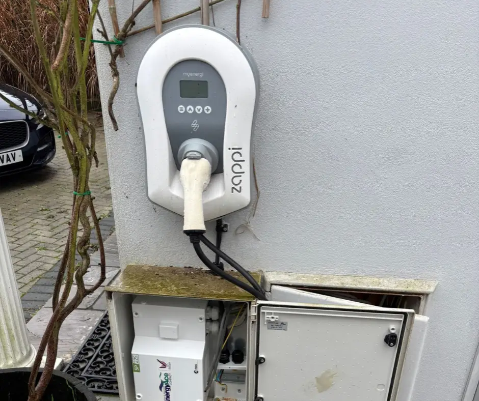 External EV charger installation before the repair